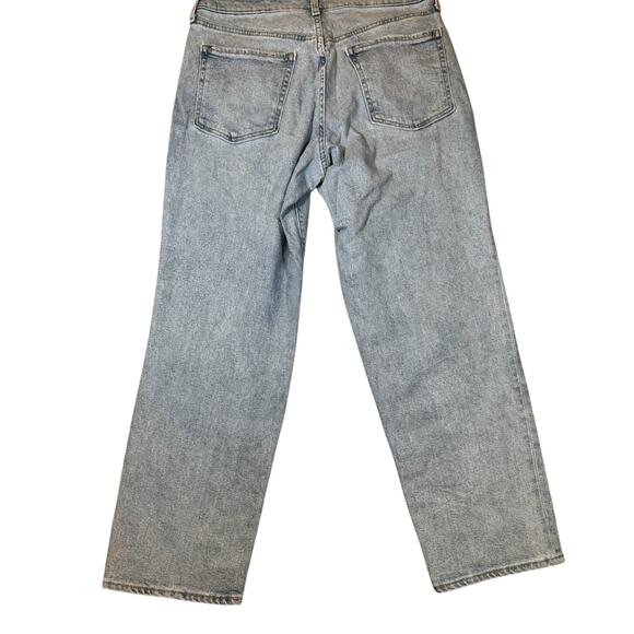 Old Navy Jeans O.G. Loose Fit High Rise Light Wash Distressed Straight Women 6 - Picture 2 of 8